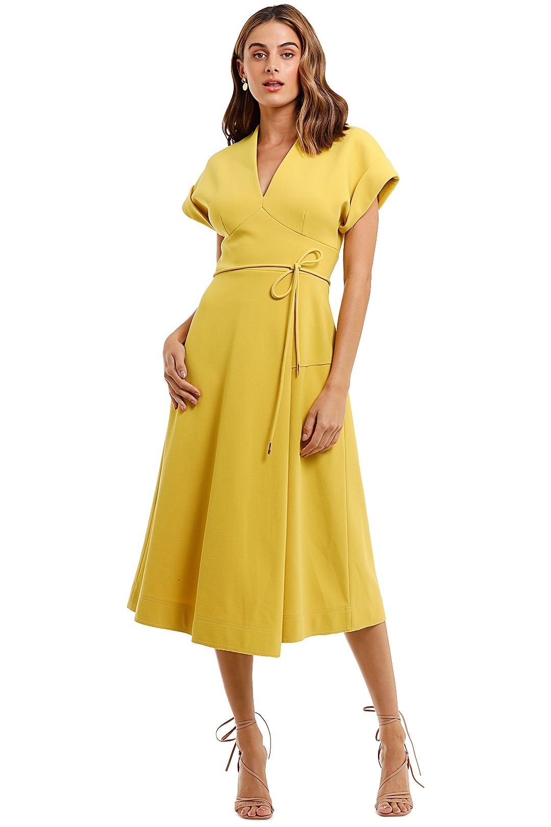 Rebecca Vallance Baci Flare Midi In Sulphur