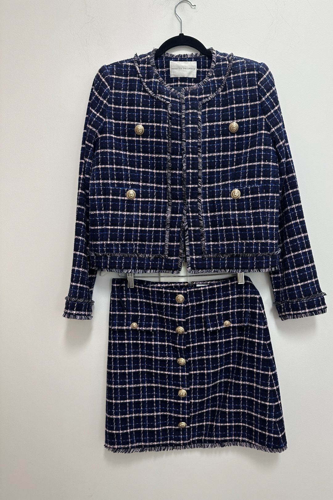 Buy Fallon Check Tweed Jacket and Skirt Set | Rebecca Vallance