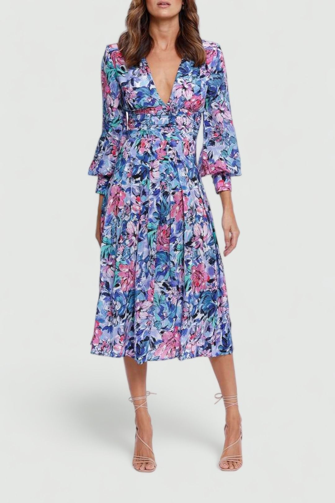 Hire La Violette Midi Dress in Blue | Rebecca Vallance