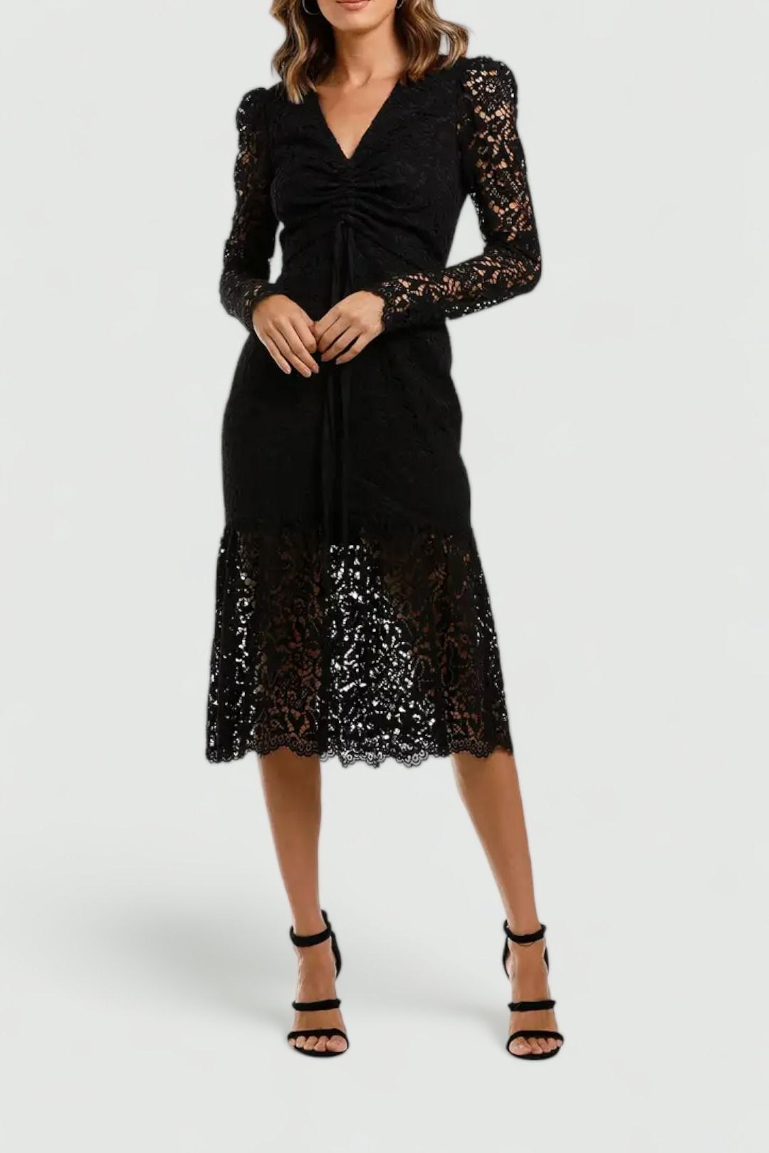 Rebecca Vallance Le Saint Ruched Dress Black