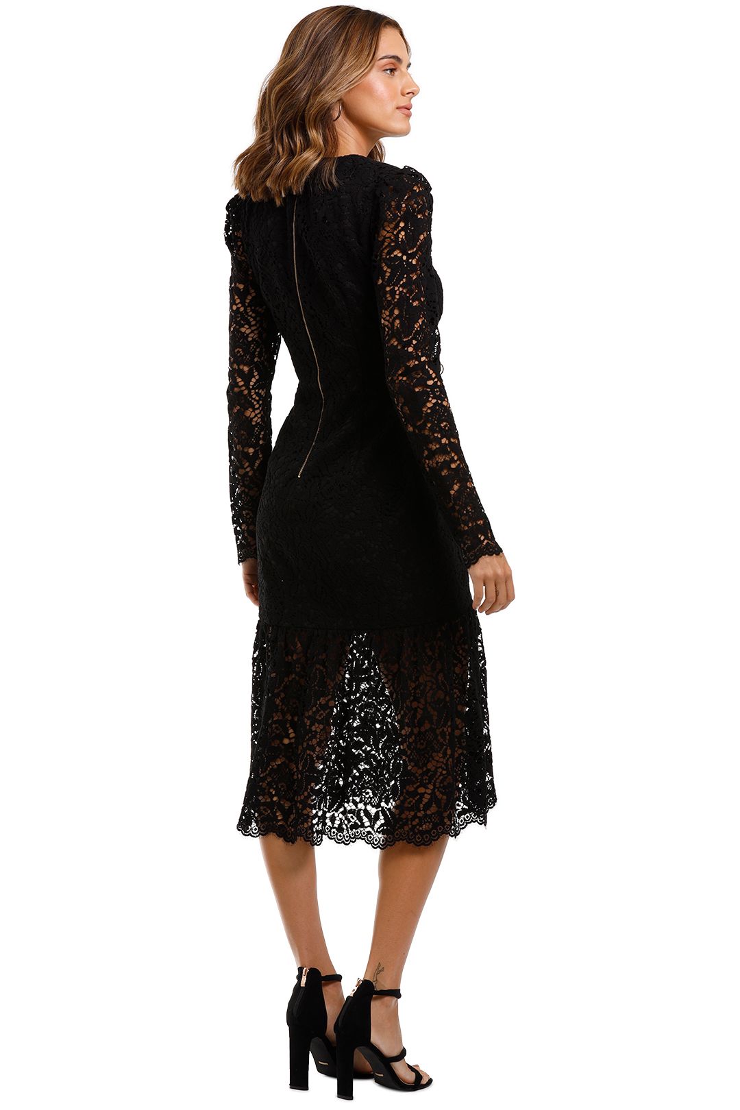 Hire Le Saint Ruched Dress in Black Rebecca Vallance GlamCorner