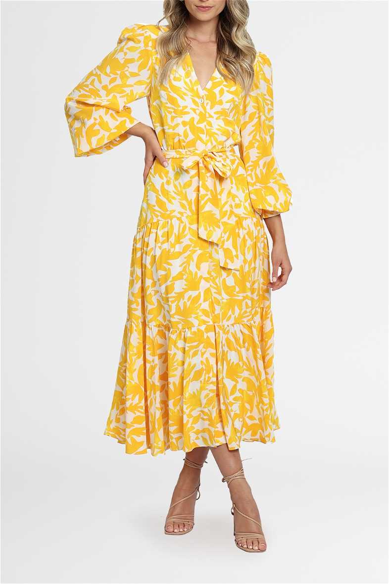 knee length dresses for ladies Summer Fling Midi Dress ~ Limoncello Embroidery – Show Me Your Mumu