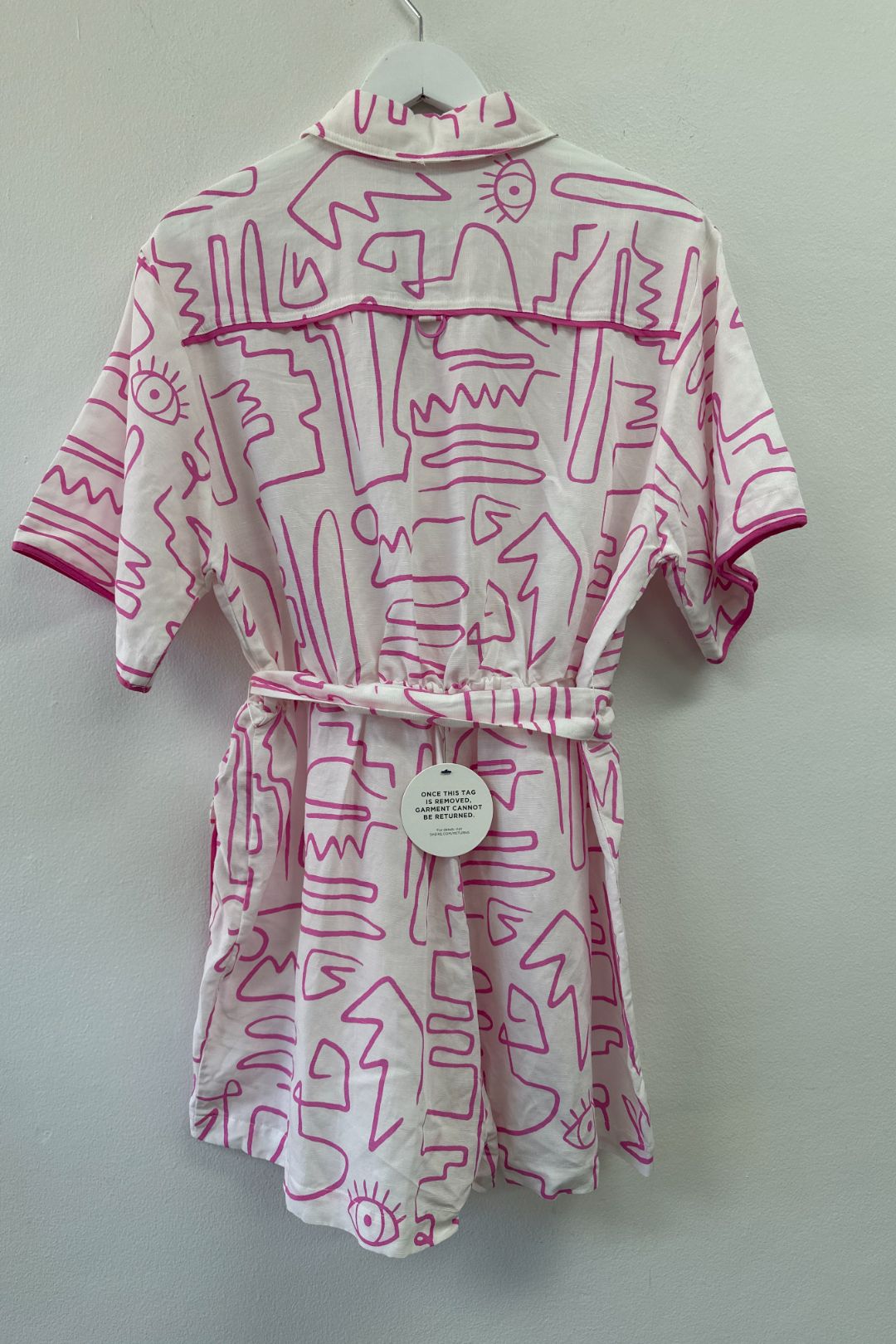 Sheike Pink and White Optical Illusion Playsuit