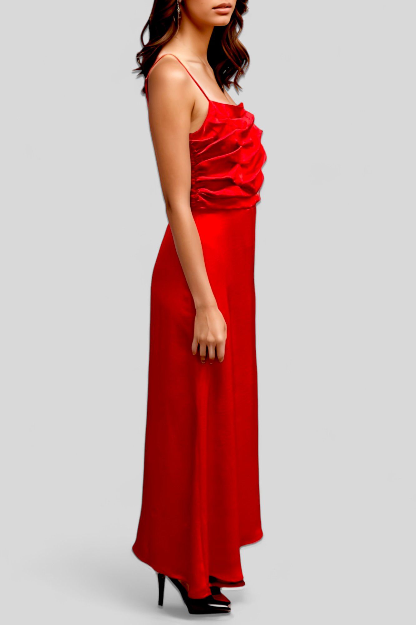 Y.A.S -Red Sleeveless Maxi Dress Side