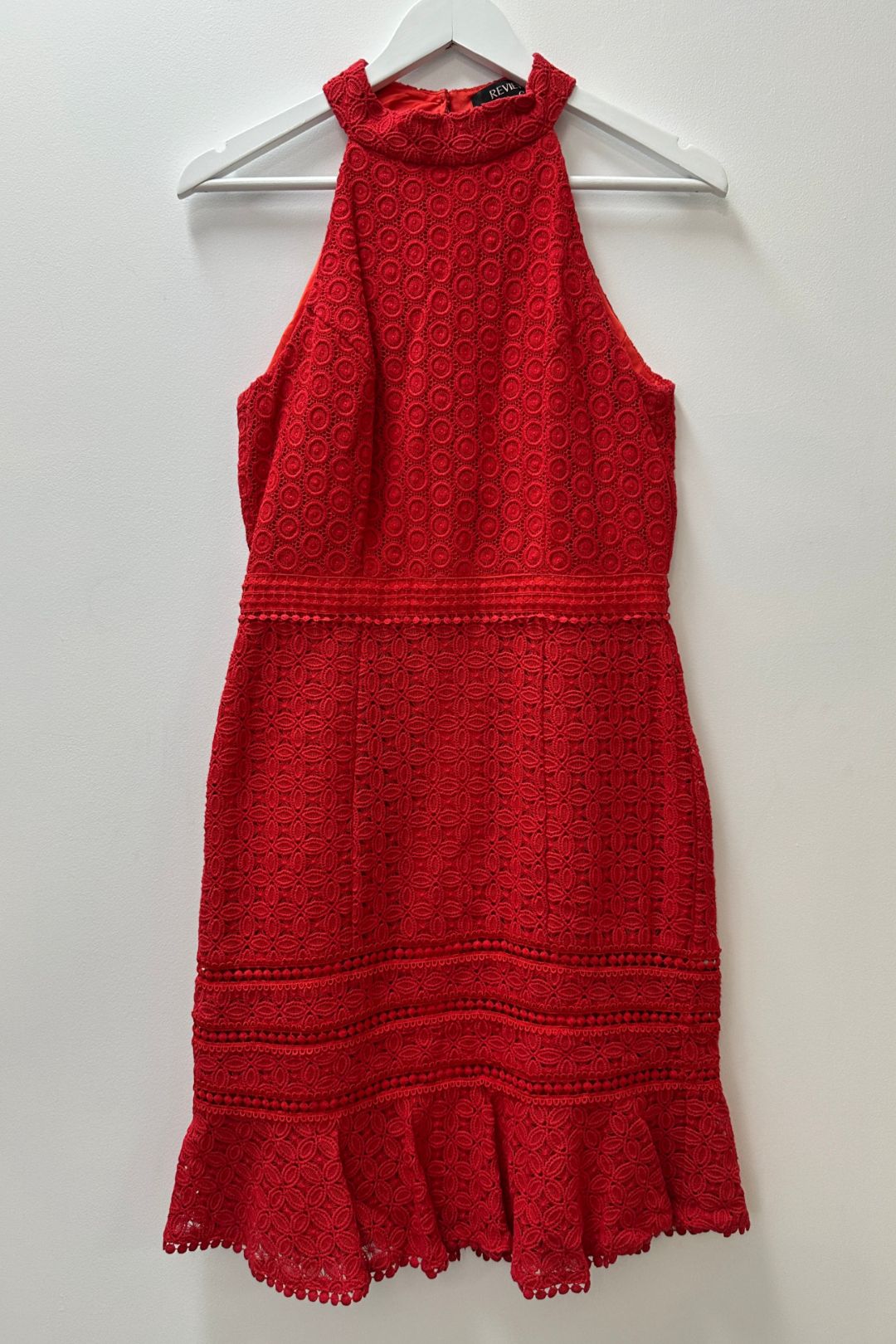 Buy Red Sleeveless Lace Dress Review GlamCorner