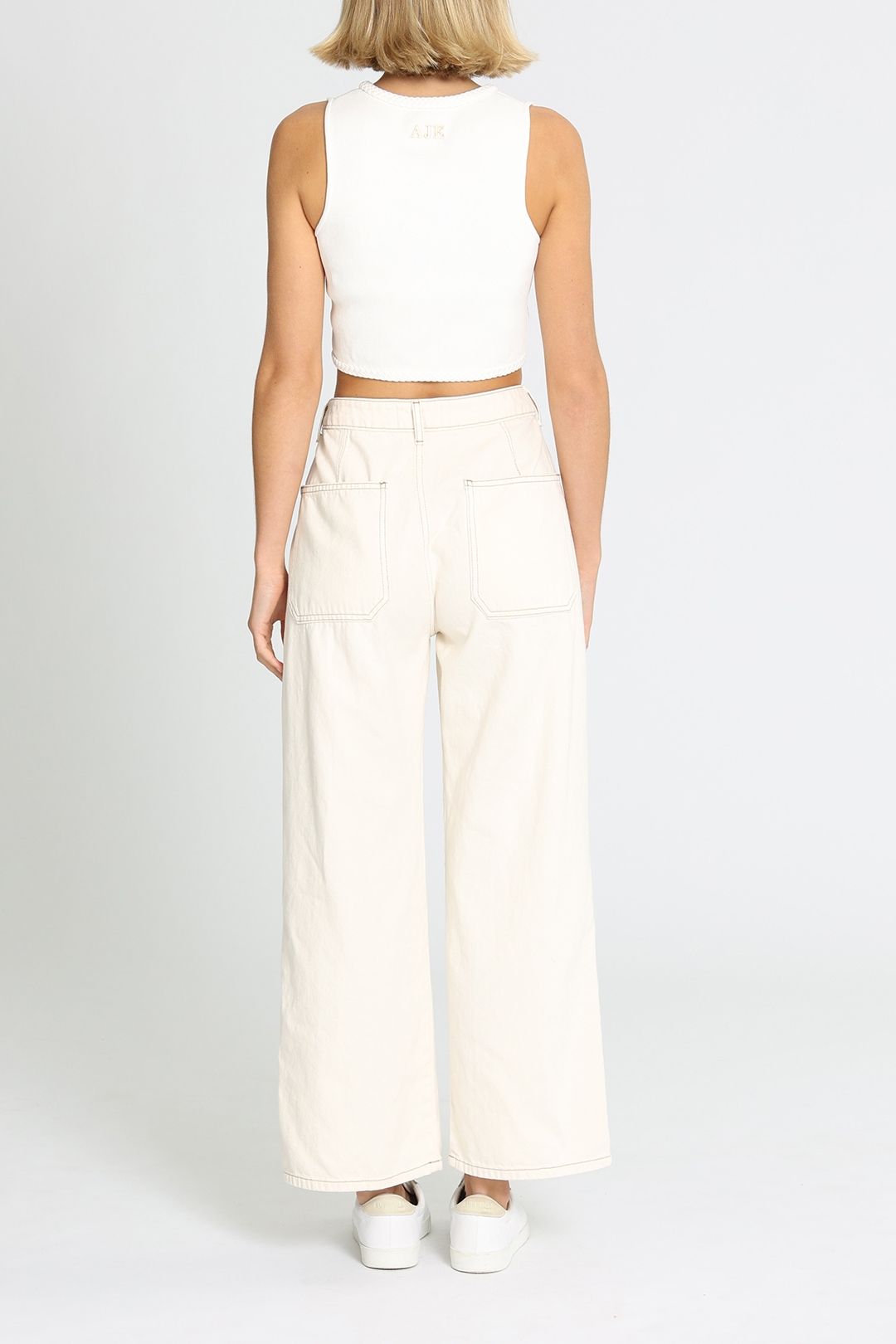 Reformation white jeans top