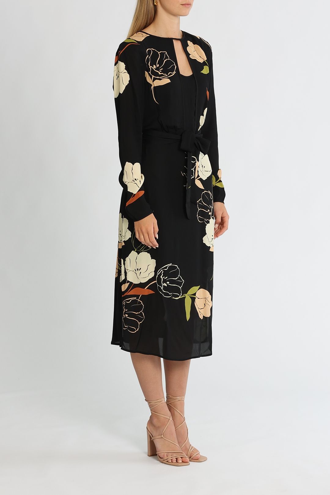 Reiss Arley Large Scale Floral Dress Midi