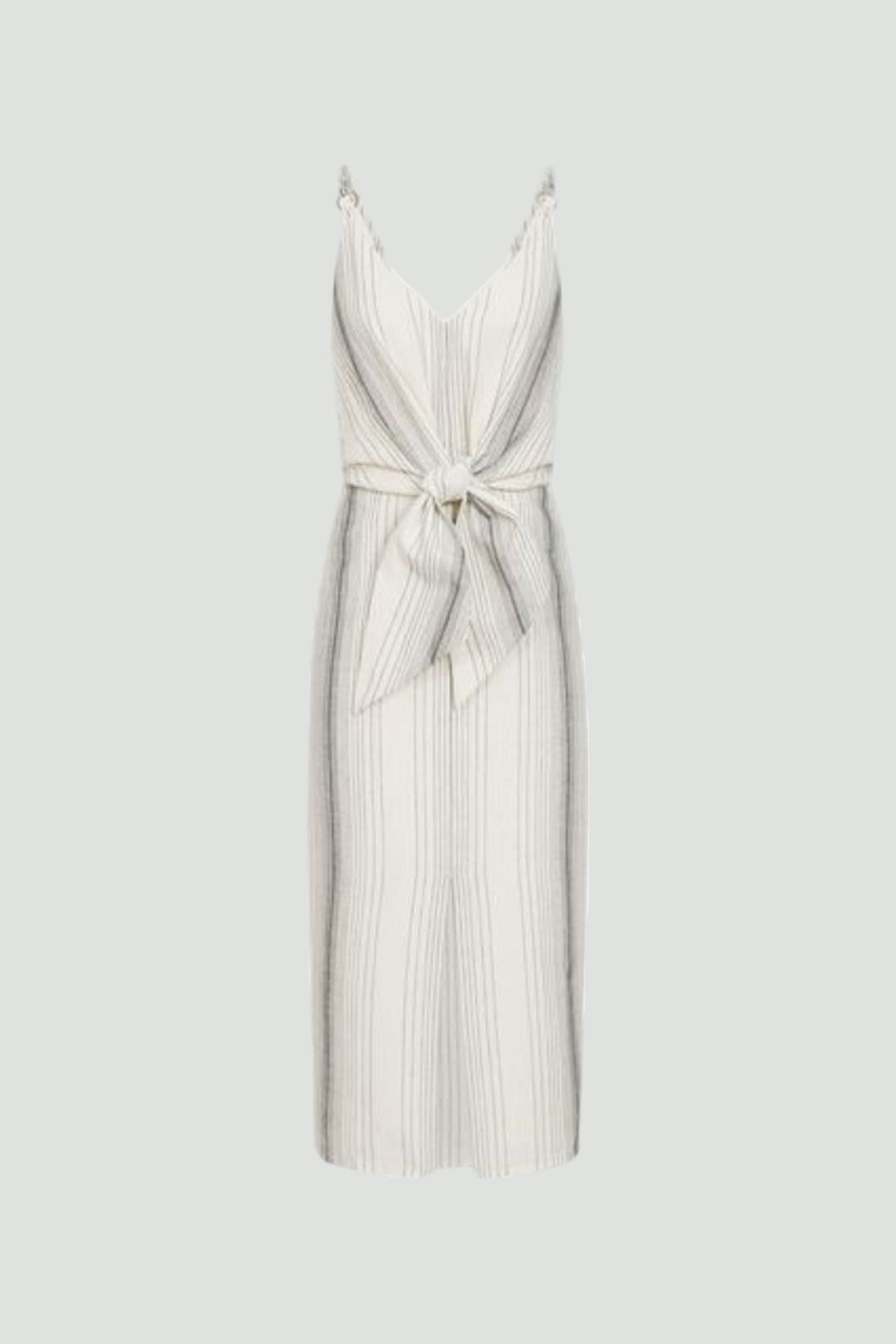 Ivory Kay Tie Front Striped Dress