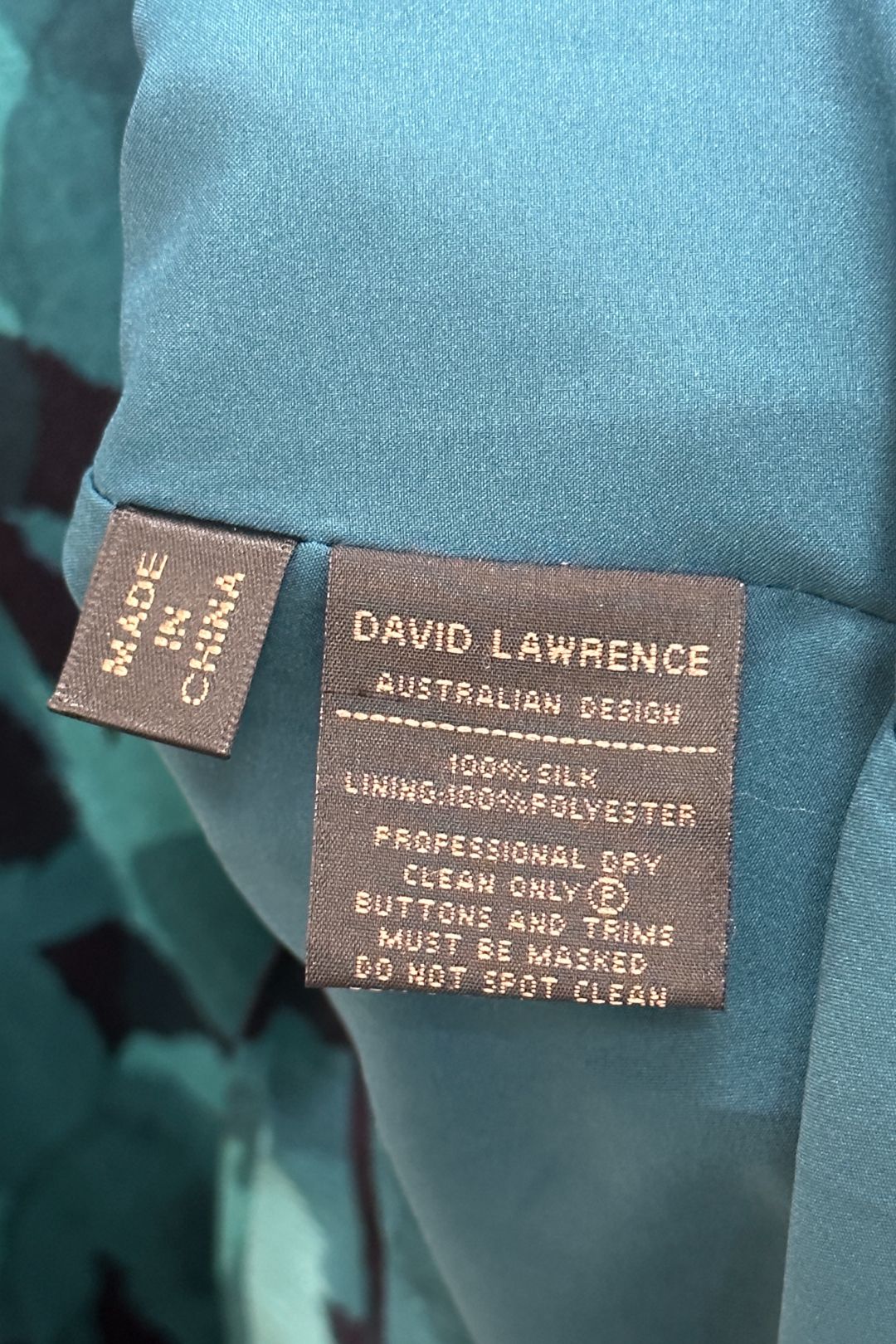 David Lawrence Renee Midi Silk Dress in Dark Teal
