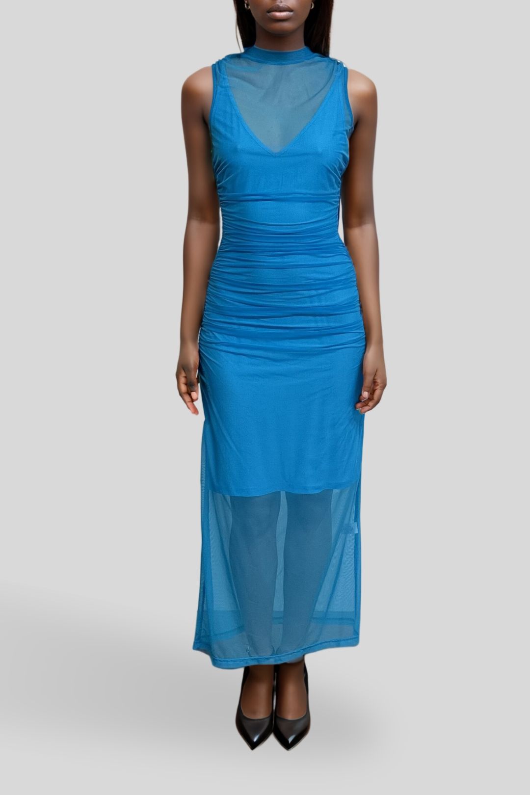 Sleeveless Tie Detail Midi Dress