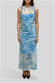 Dress Hire Cocktail Cue	Floral Sheer Ruched Panel Dress