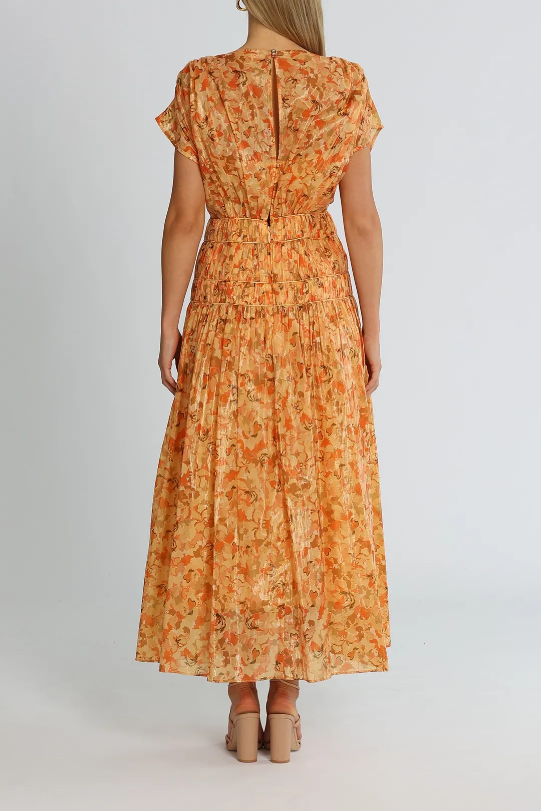 Hire Bicknell Dress in Peach Parfait Acler GlamCorner