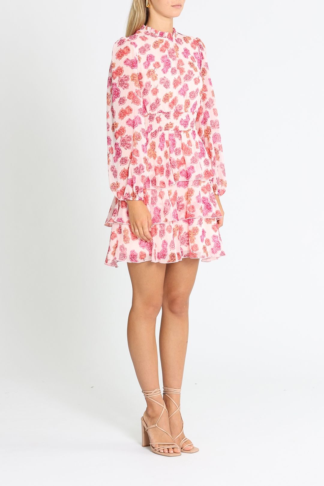 Review Celeste Floral Dress Pink Mini