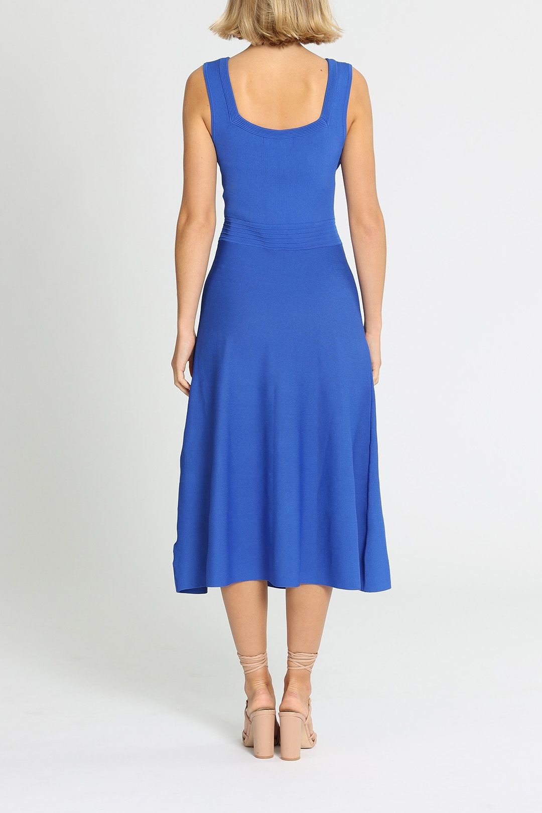 Review Sienna Knitted Dress Blue Fit and Flare
