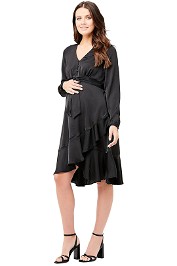 Ripe-Maternity-Satin-Front-Dress-Black-Front