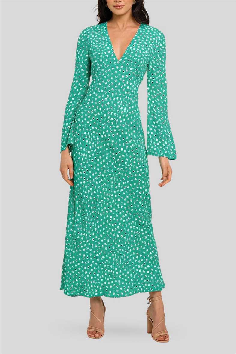 Hire Arielle Flared Sleeve Midi Dress | Rixo London | GlamCorner