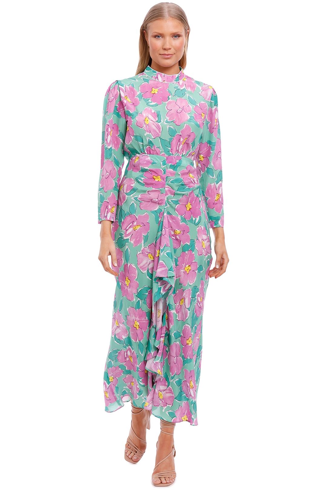 Rixo London Cherie High Neck Maxi Dress