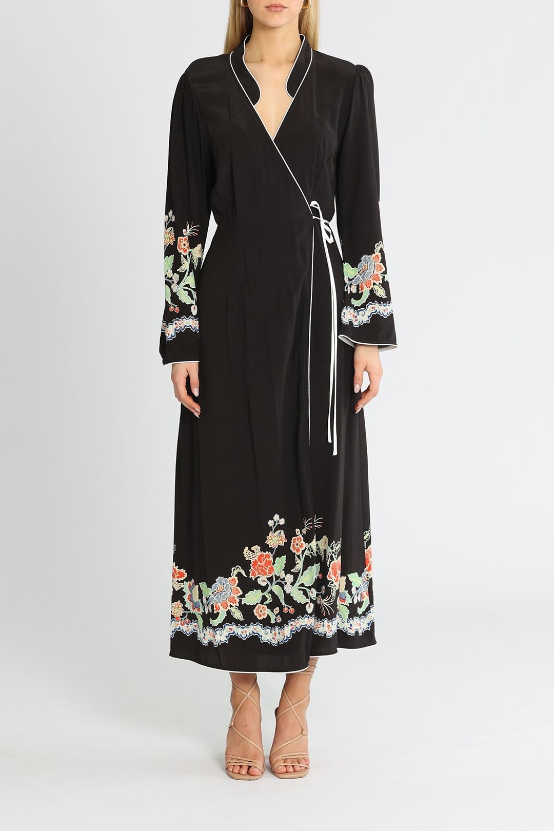 Hire Cindy Midi Wrap Dress Rixo London GlamCorner