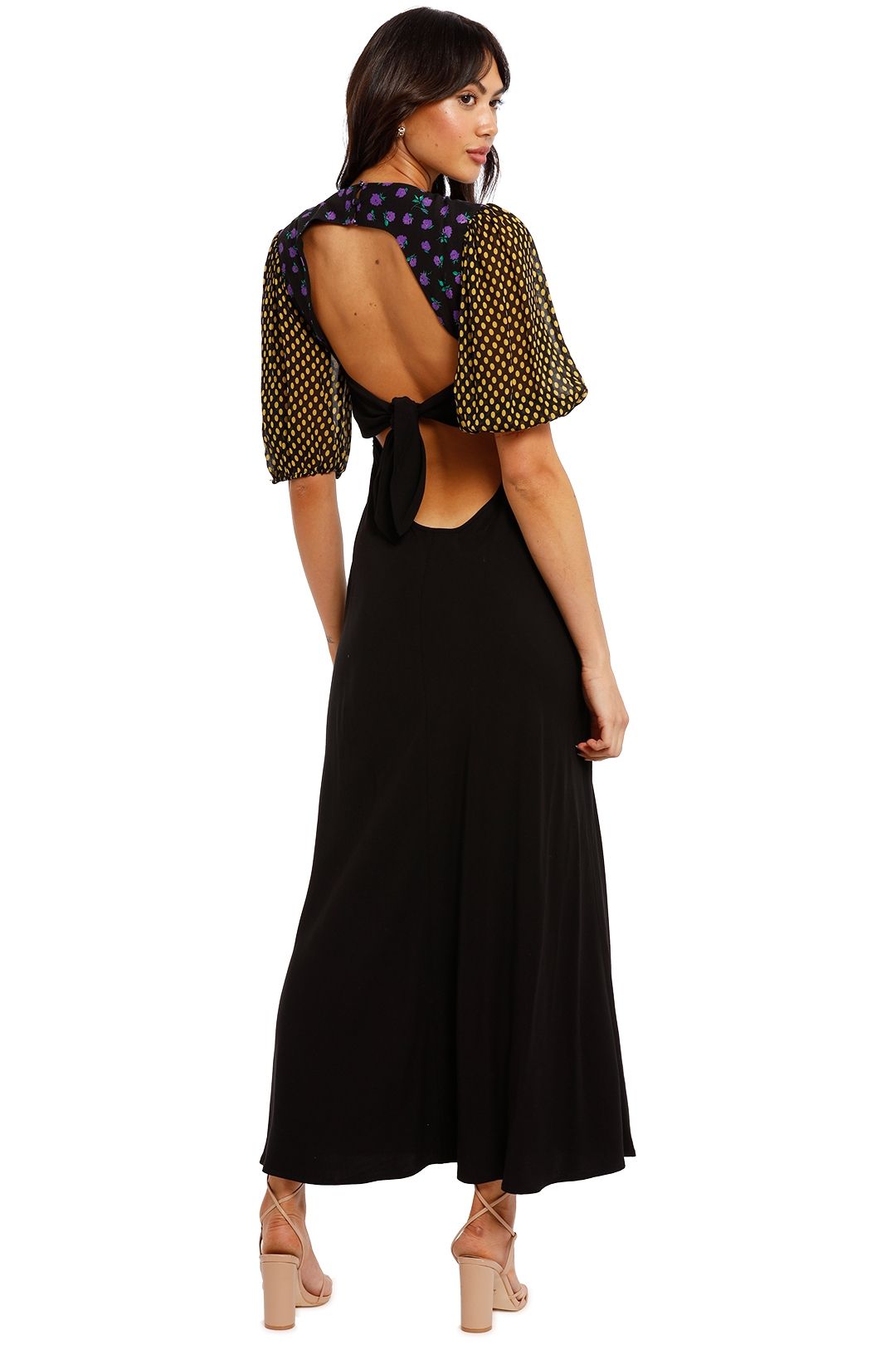 Hire Delilah Midi Dress in Floral Disco Spot | Rixo London | GlamCorner Hire Delilah Midi Dress in Floral Disco Spot | Rixo London | GlamCorner