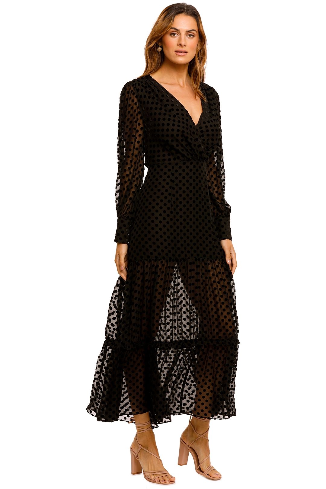 Elsie Rixo Hire Elsie Velvet Wrap Top Dress | Rixo London | GlamCorner
