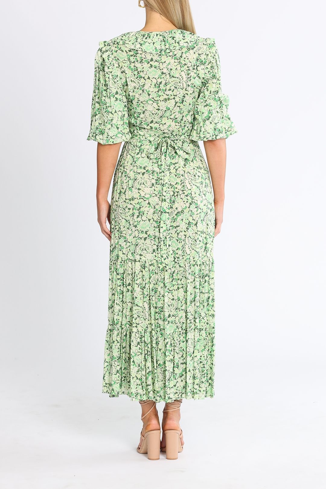 Rixo London Green Dress Rixo London Green And Black Dress Tallulah Linen Midi Dress In Rixo London Green Dress Rixo London Green And Black Dress Tallulah Linen Midi Dress In