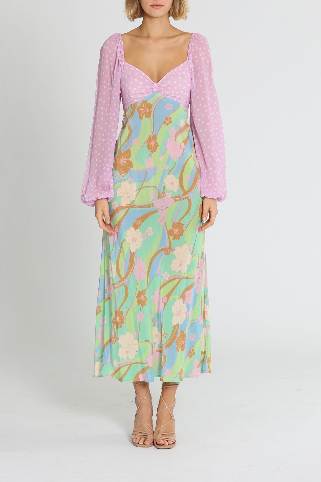 Rixo London Gio Jewel Midi Dress Print