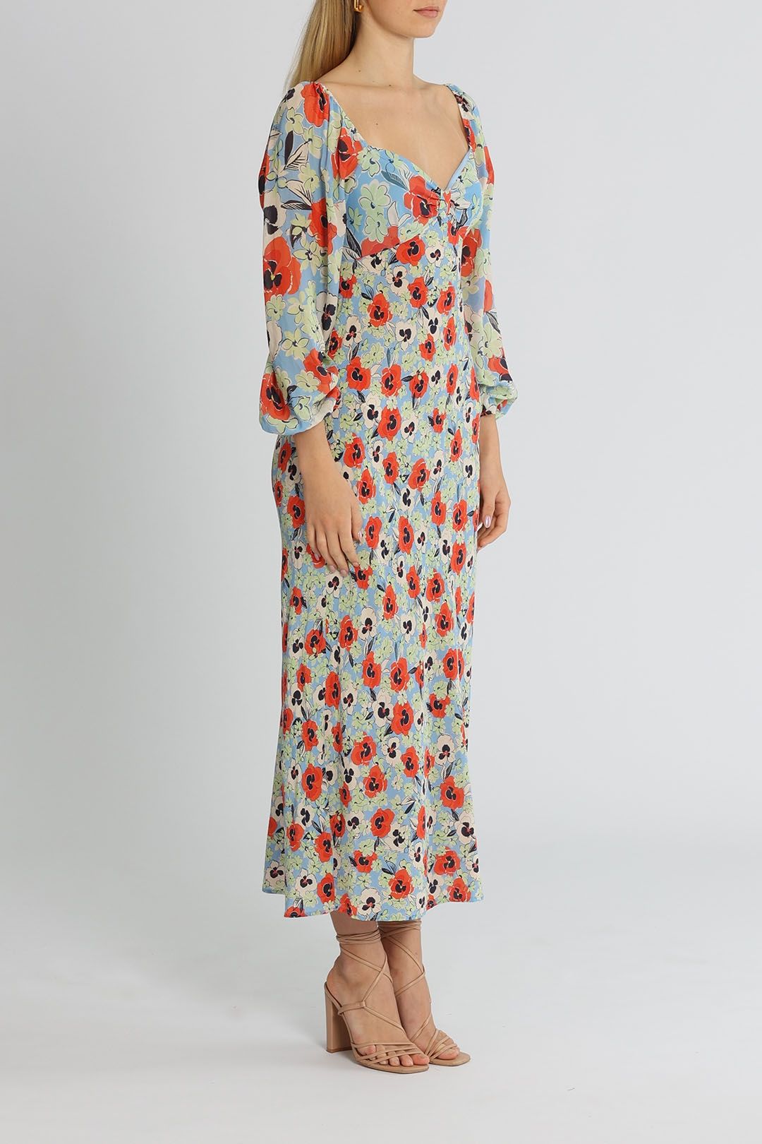 Hire Gio Neckline Midi Dress Rixo London GlamCorner