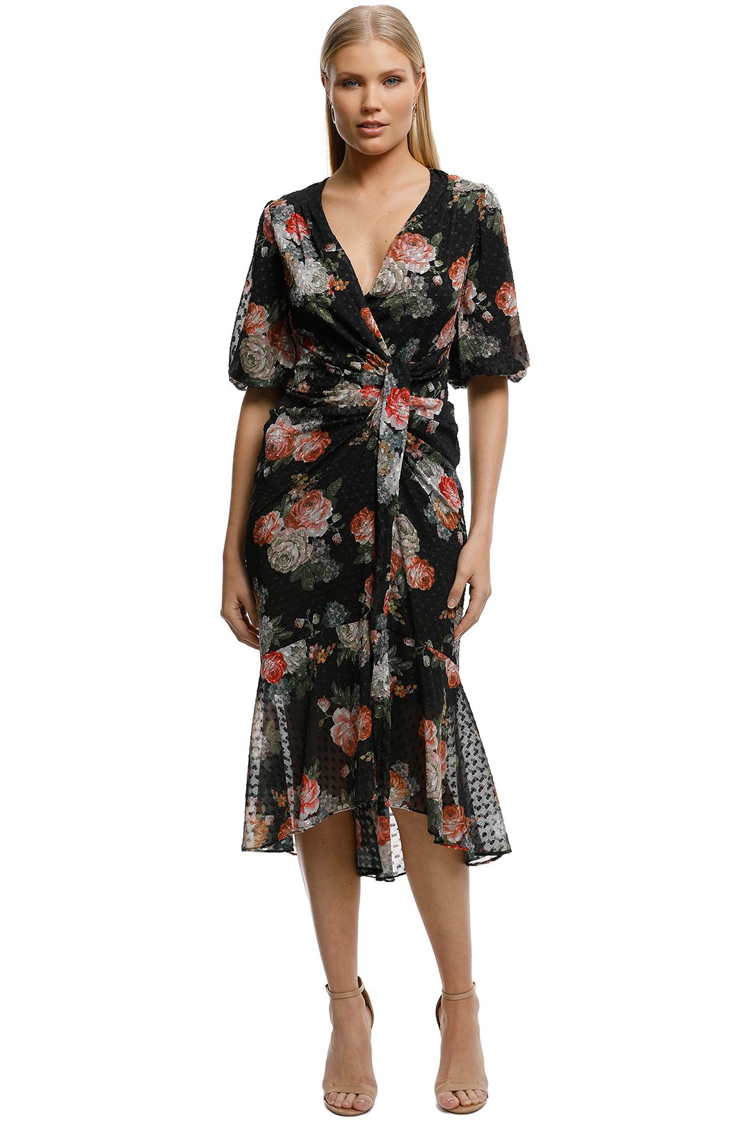 Rodeo Show - Sicily Wrap Maxi Dress-Black-Front