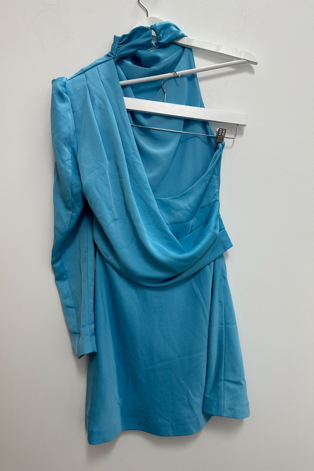 Misha Romeo Satin Mini Dress in Blue