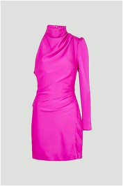 Misha Romeo Satin Mini Dress in Hot Pink 