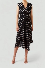 David Lawrence - Rosebery Pink Spot Dress in Black