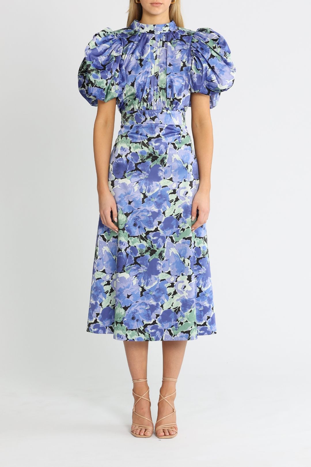 blue rotate dress ROTATE Flower Mesh Mini Dress in Skyway Blue