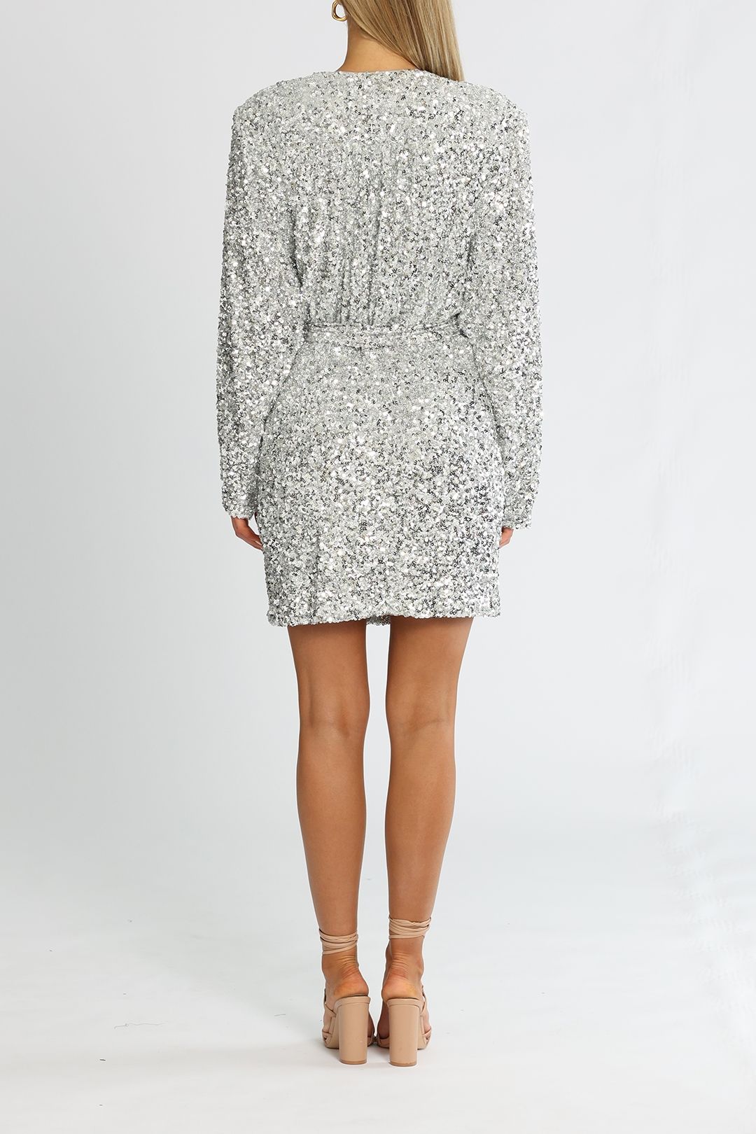 rotate silver sequin dress Hire Samantha Silver Dress | Rotate By Birger Christensen