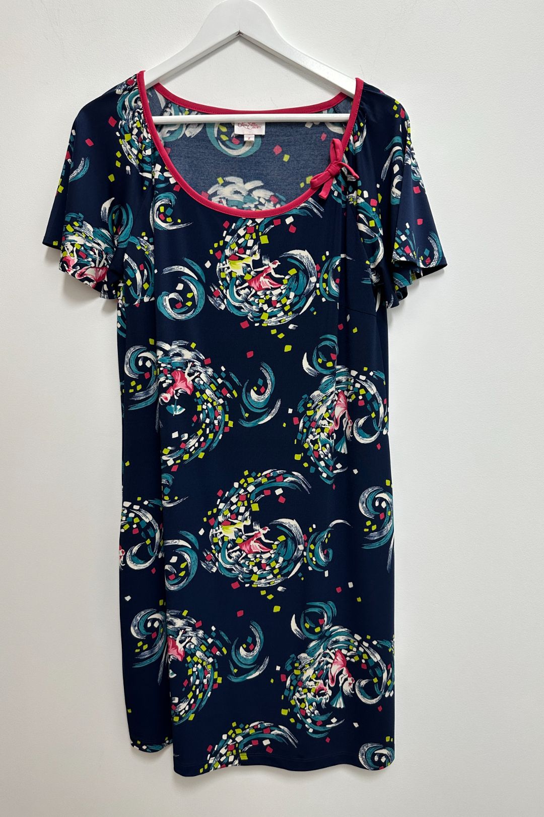 Buy Round Neckline Shift Dress in Multi | Leona Edmiston | GlamCorner
