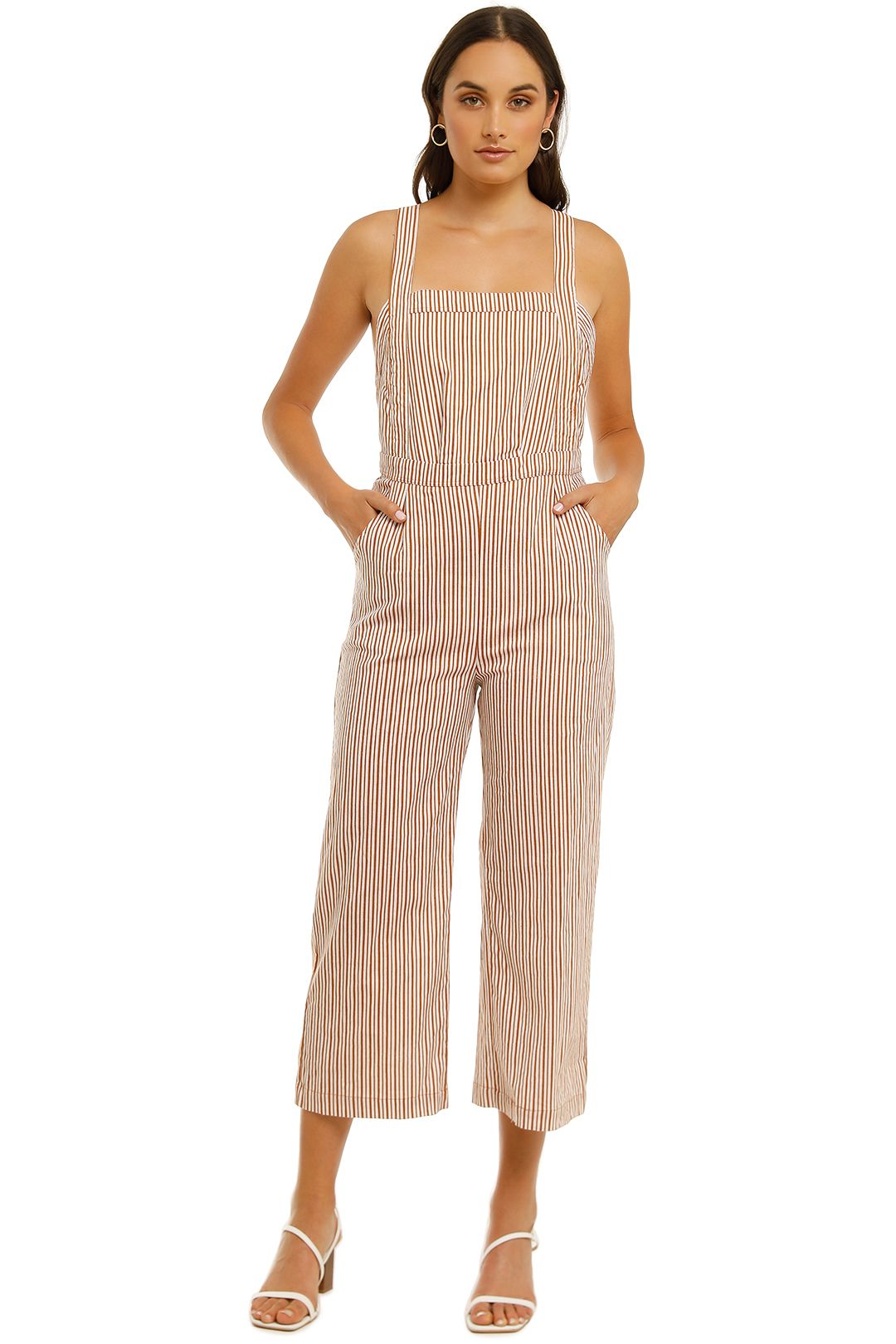 Erika Overall in Sonora Stripe Terracotta by Rue Stiic for Hire