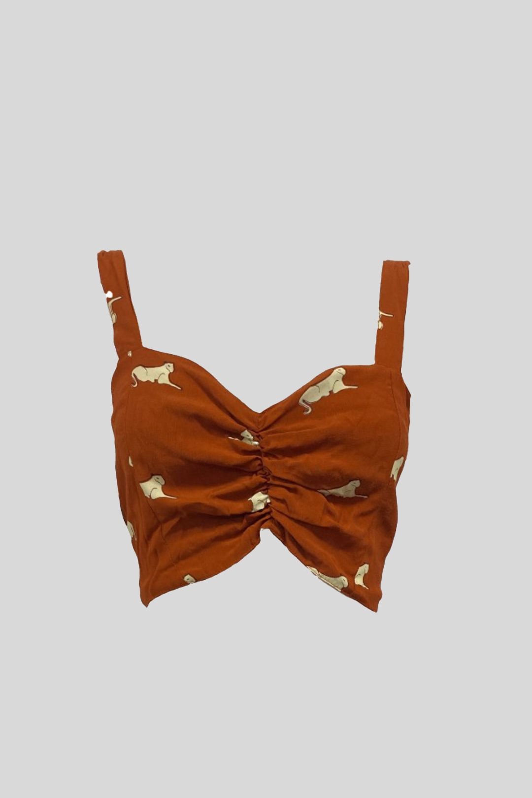 Brown Lion Print Bandeau Top 