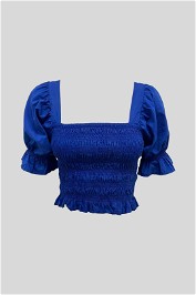 Rue Stiic - Shirred Blue Crop Top