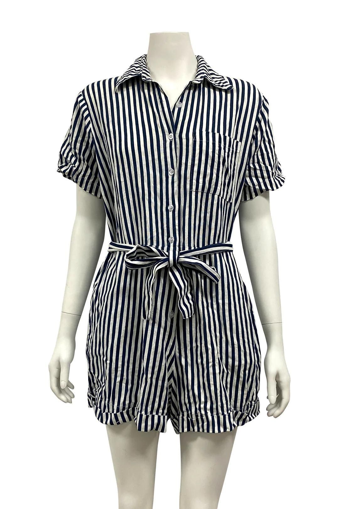 Black and White Stripe Playsuit