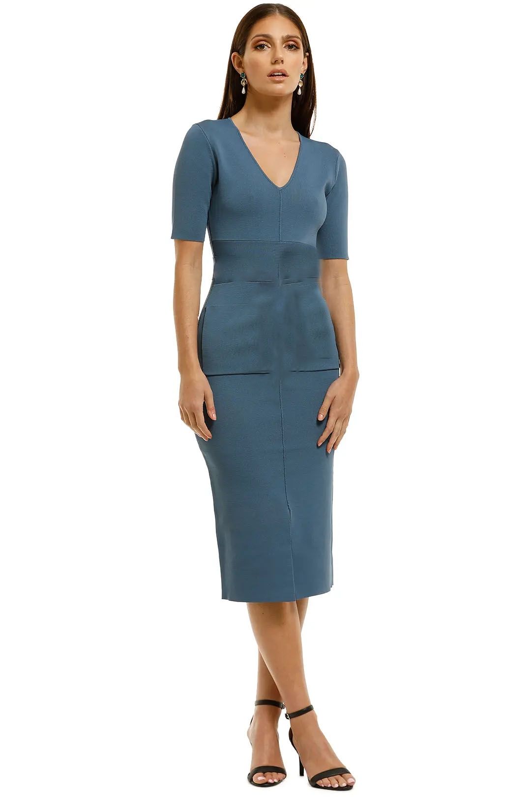 Saba-Amara-Milano-Pencil-Dress-Blue-Front