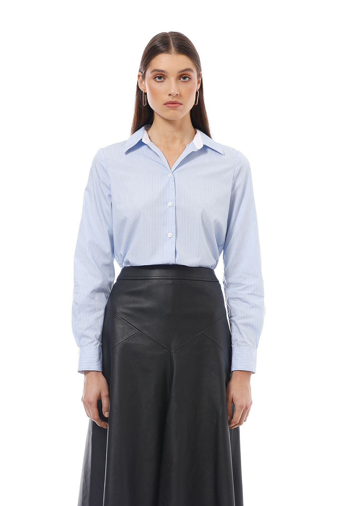 Saba - Ivy Semi-Fitted Shirt - Blue - Close Up