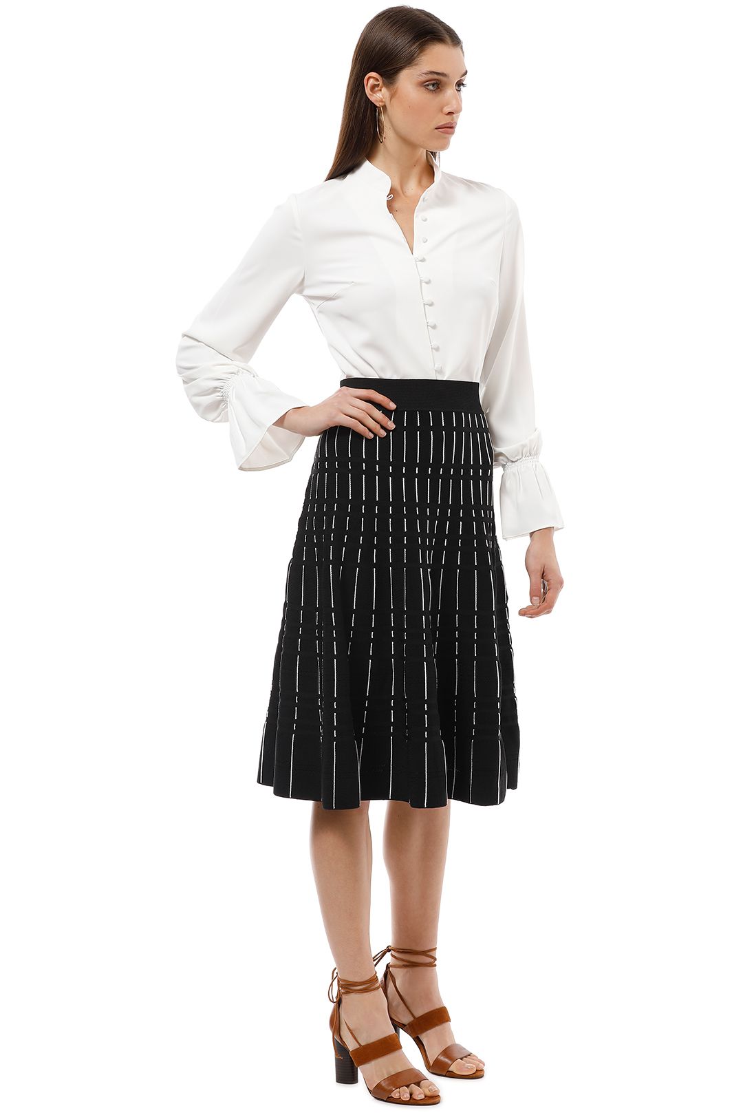 Saba - Milly Milano Skirt - Black White - Side