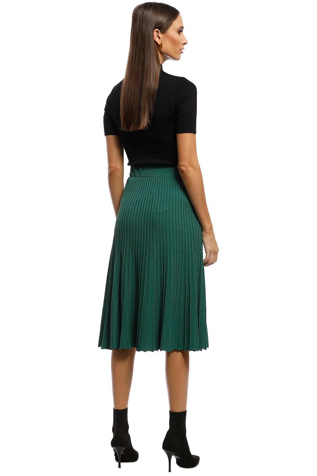 Saba - Ruby Rib Knit Skirt - Green - Back