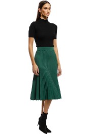 Saba - Ruby Rib Knit Skirt - Green - Front