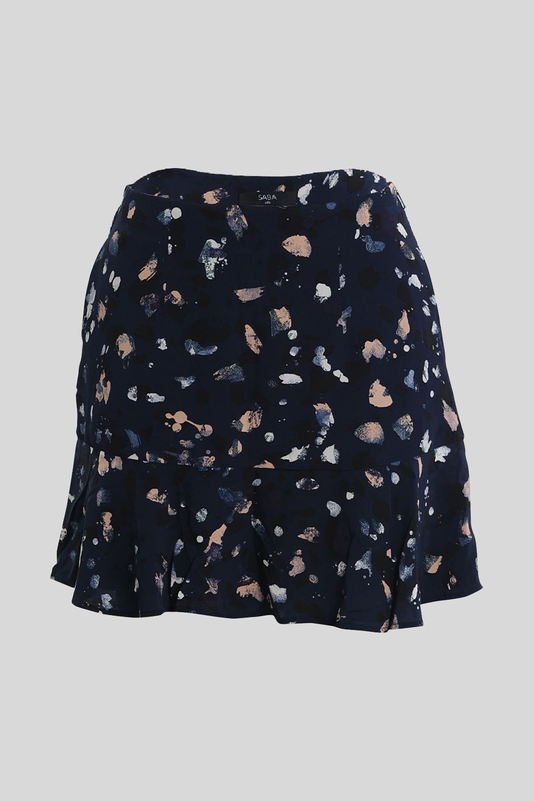 Saba - Silk Navy Mini Skirt