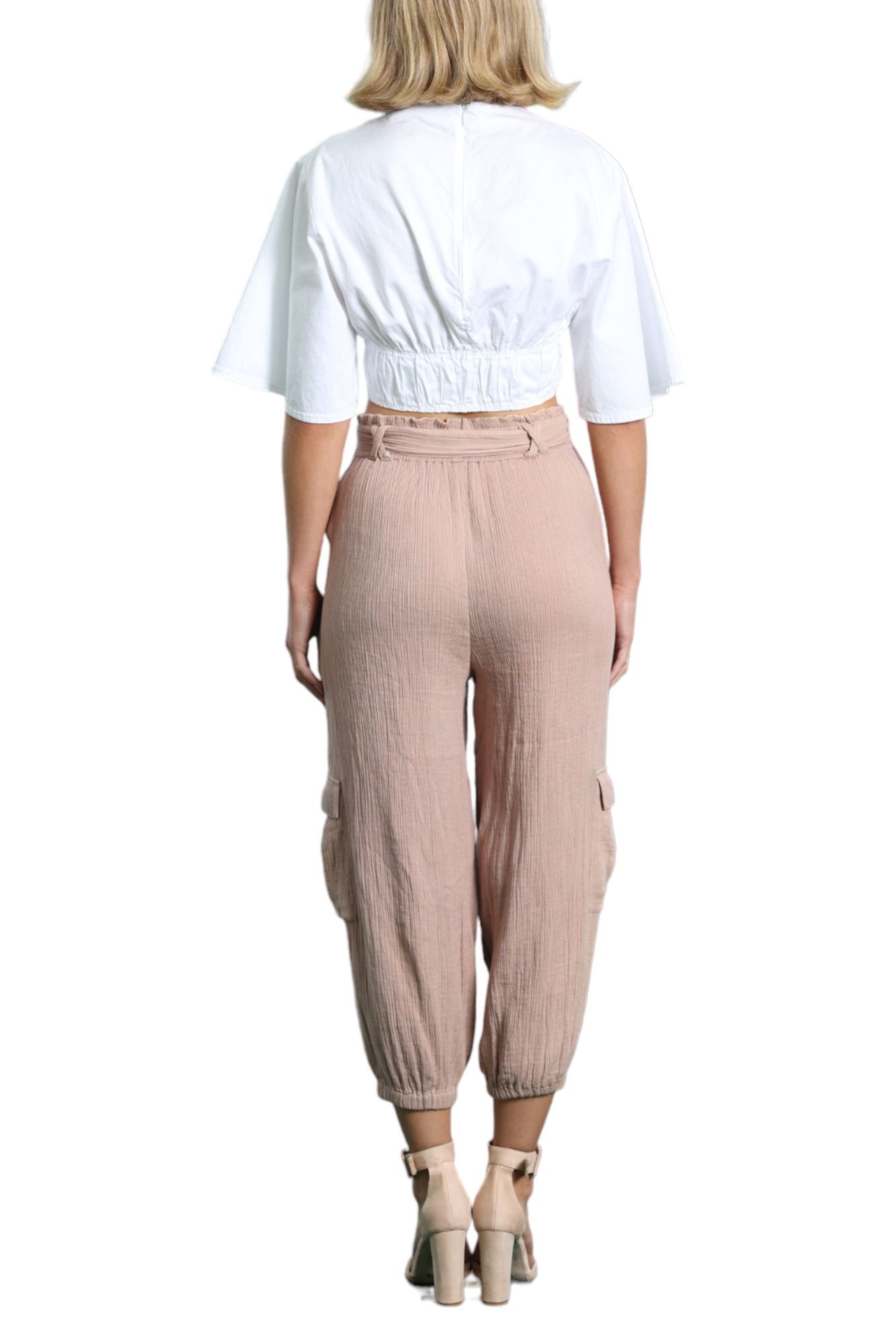 Saint Helena Brown Cargo Pant With Tie Pockets