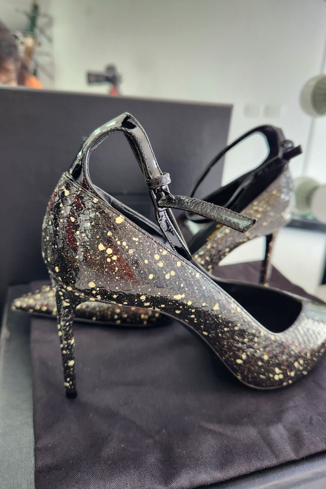 Saint Laurent Ink Splash High Heel Pumps
