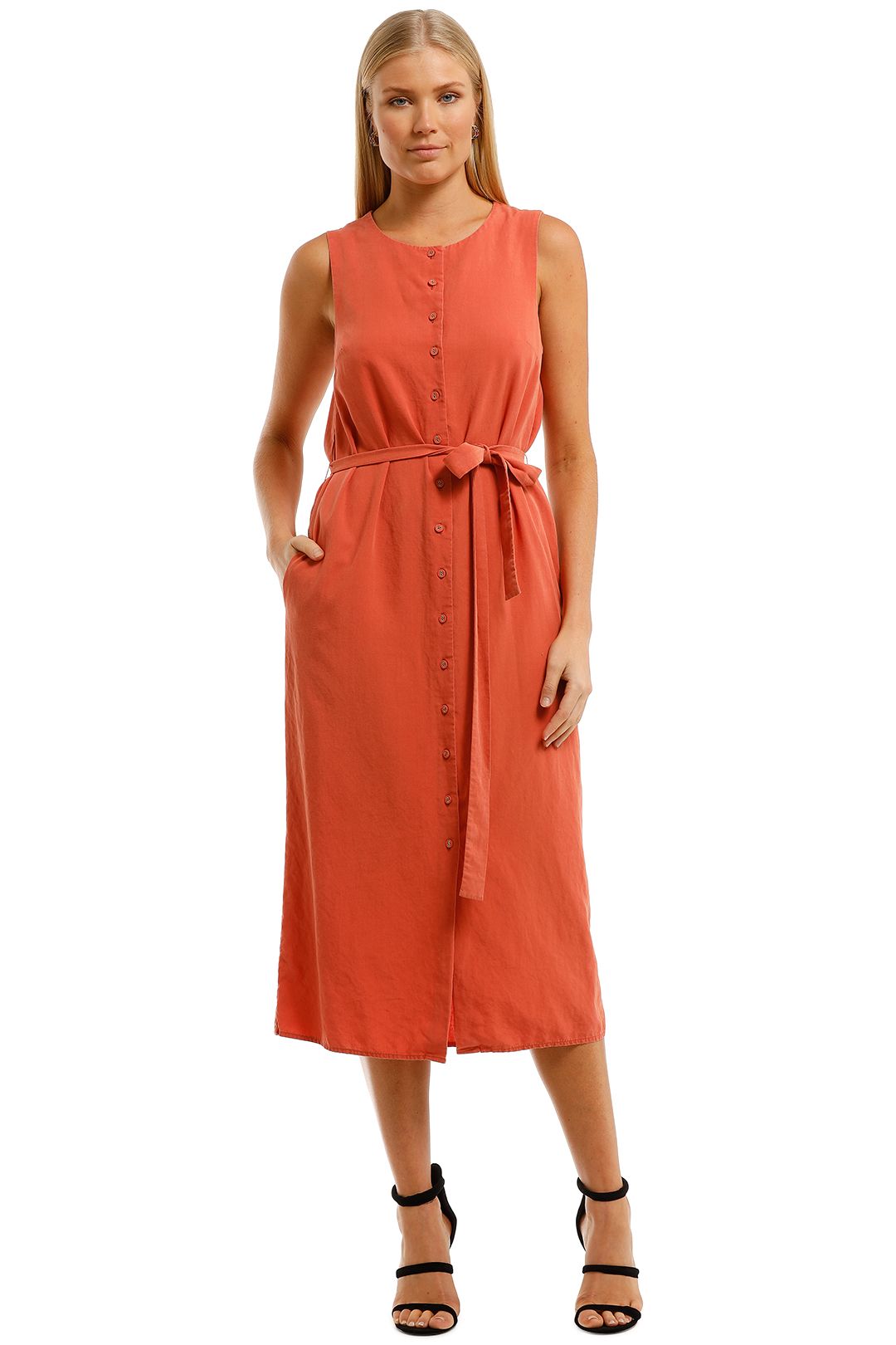Saints-The-Label-Ardern-Dress-Rust-Front