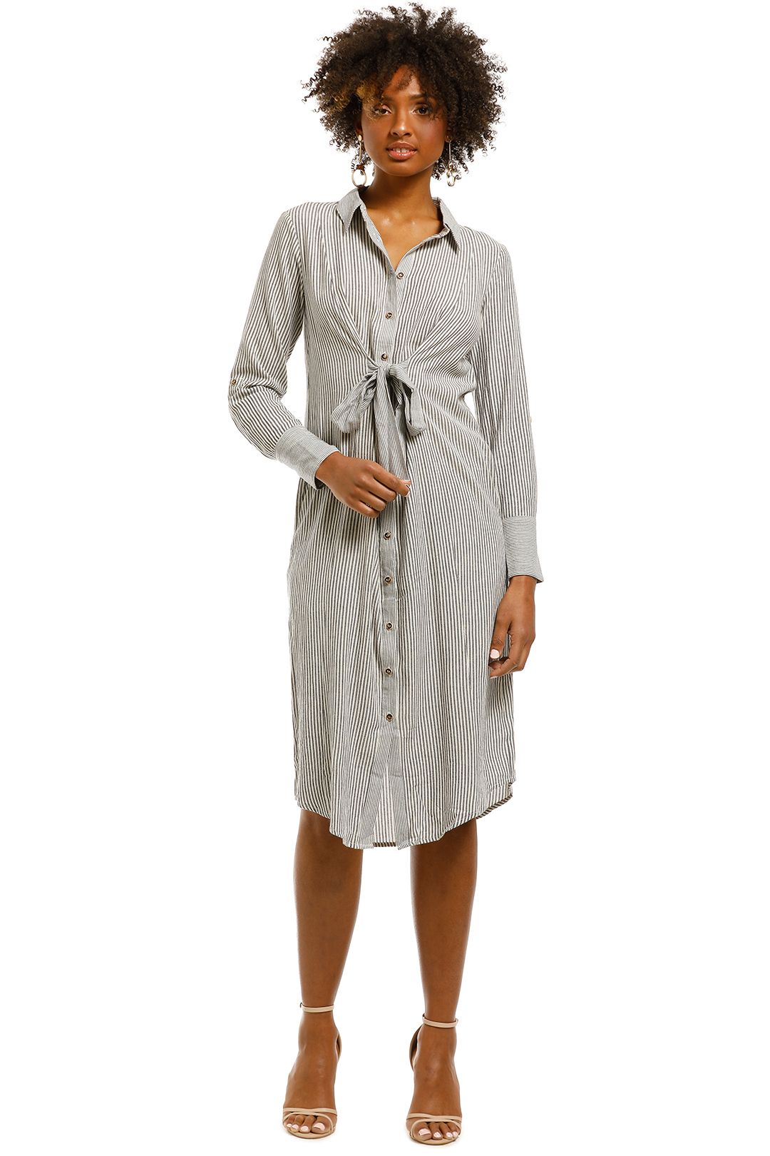 Saints-The-Label-Rowling-Dress-Navy-Stripe-Front