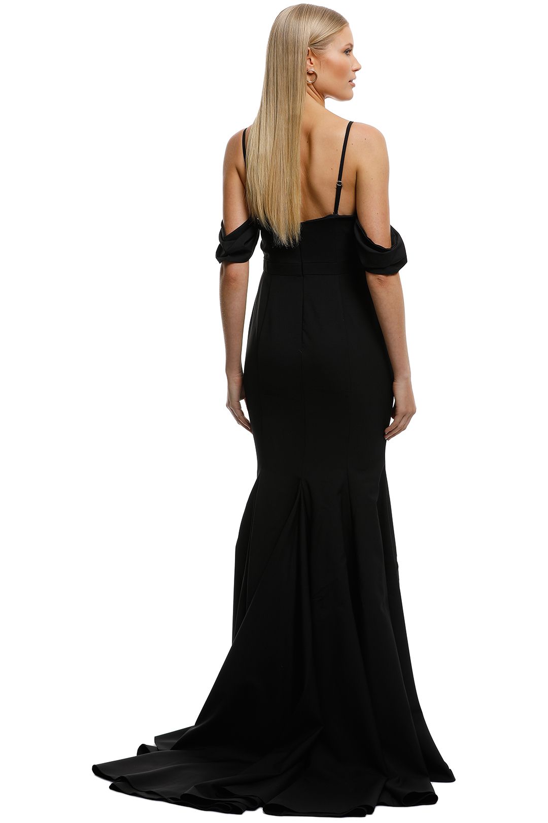 Amira Detachable Sleeve Gown in Black by Samantha Rose for Hire