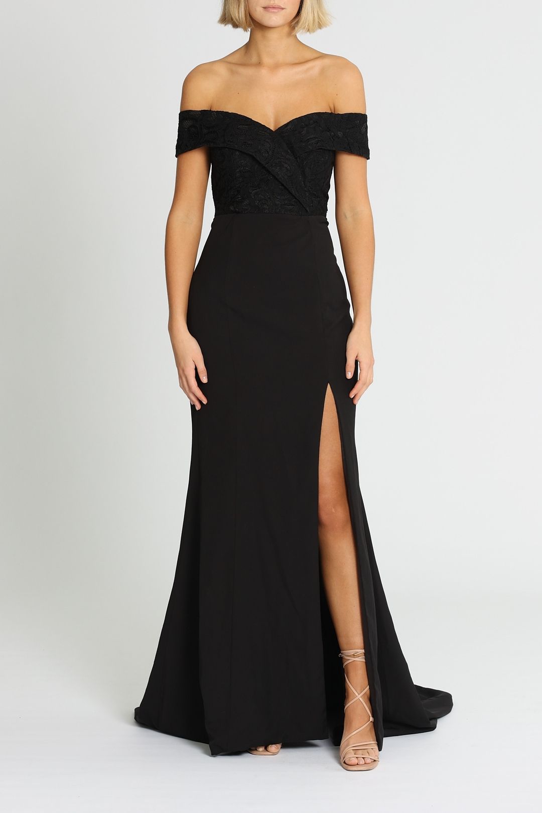 Samantha Rose Gia Lace Bodice Gown Black